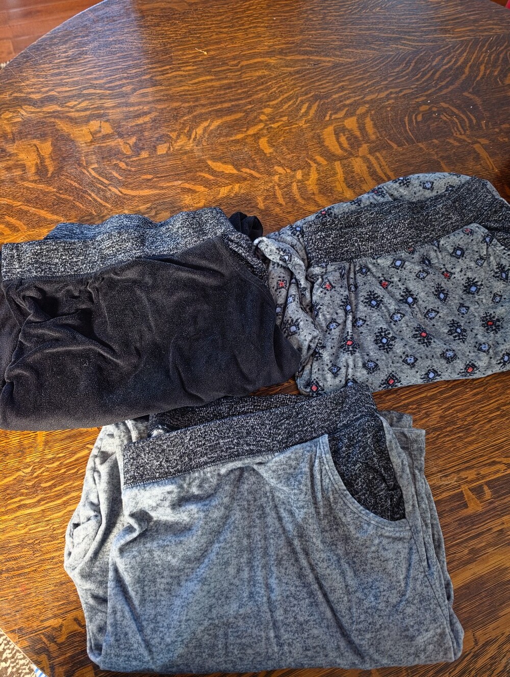 Three Pair Of Climate Right By Cuddl Duds Women's Pajama/Lounge Pants Sixe 3X